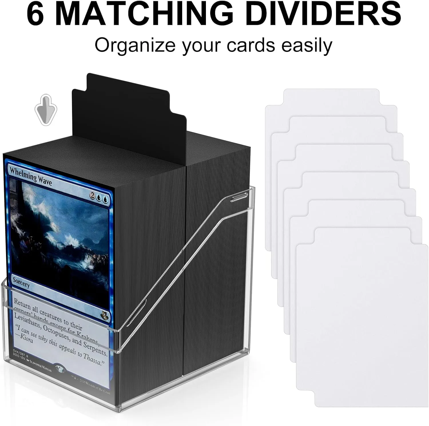 Mlikero Card Deck Cases, 6 Pack Acrylic Commander Deck Box Holding 100  Sleeved Cards with 6 Dividers, Clear Card Storage Box Fit for MTG, TCG, Sports Cards