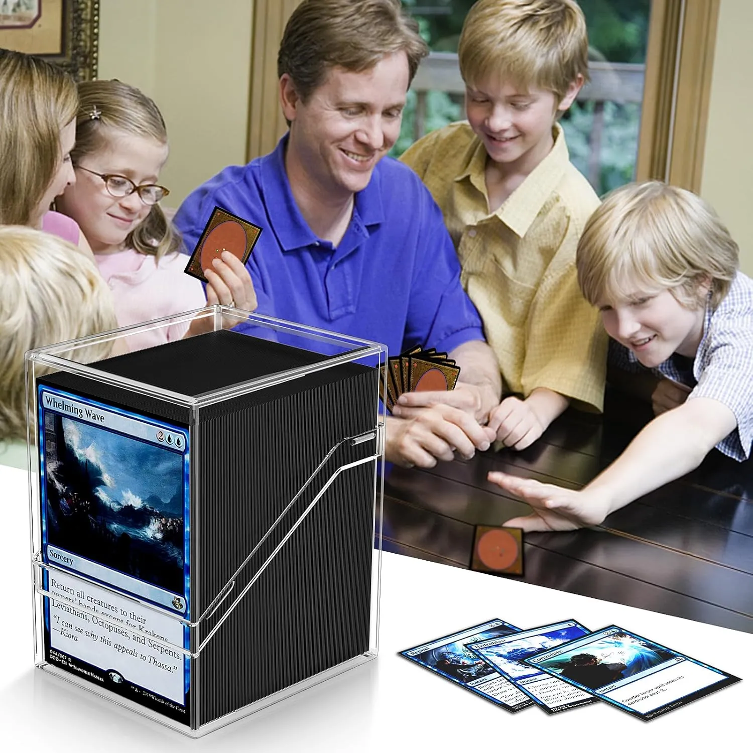 Mlikero Card Deck Cases, 6 Pack Acrylic Commander Deck Box Holding 100  Sleeved Cards with 6 Dividers, Clear Card Storage Box Fit for MTG, TCG, Sports Cards