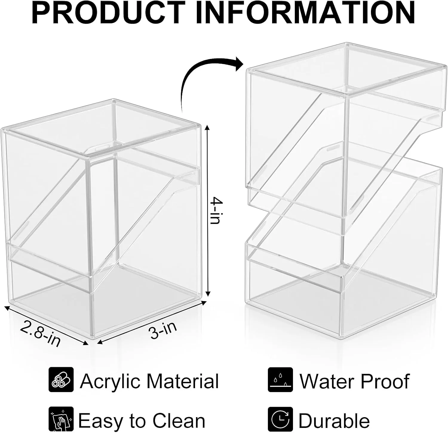 Mlikero Card Deck Cases, 6 Pack Acrylic Commander Deck Box Holding 100  Sleeved Cards with 6 Dividers, Clear Card Storage Box Fit for MTG, TCG, Sports Cards
