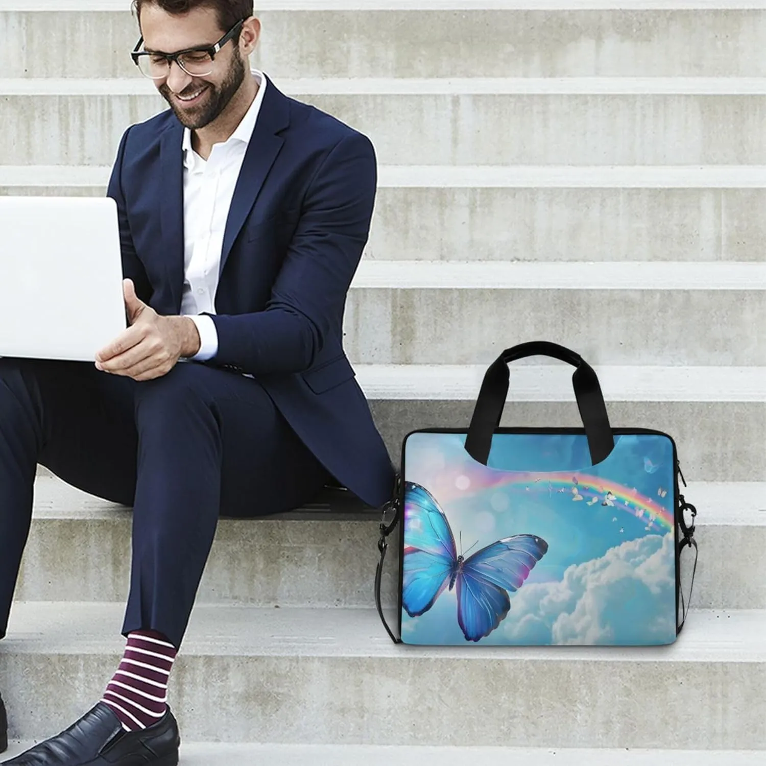 MNSRUU Laptop Bag Women Men Laptop Messenger Soccer Net