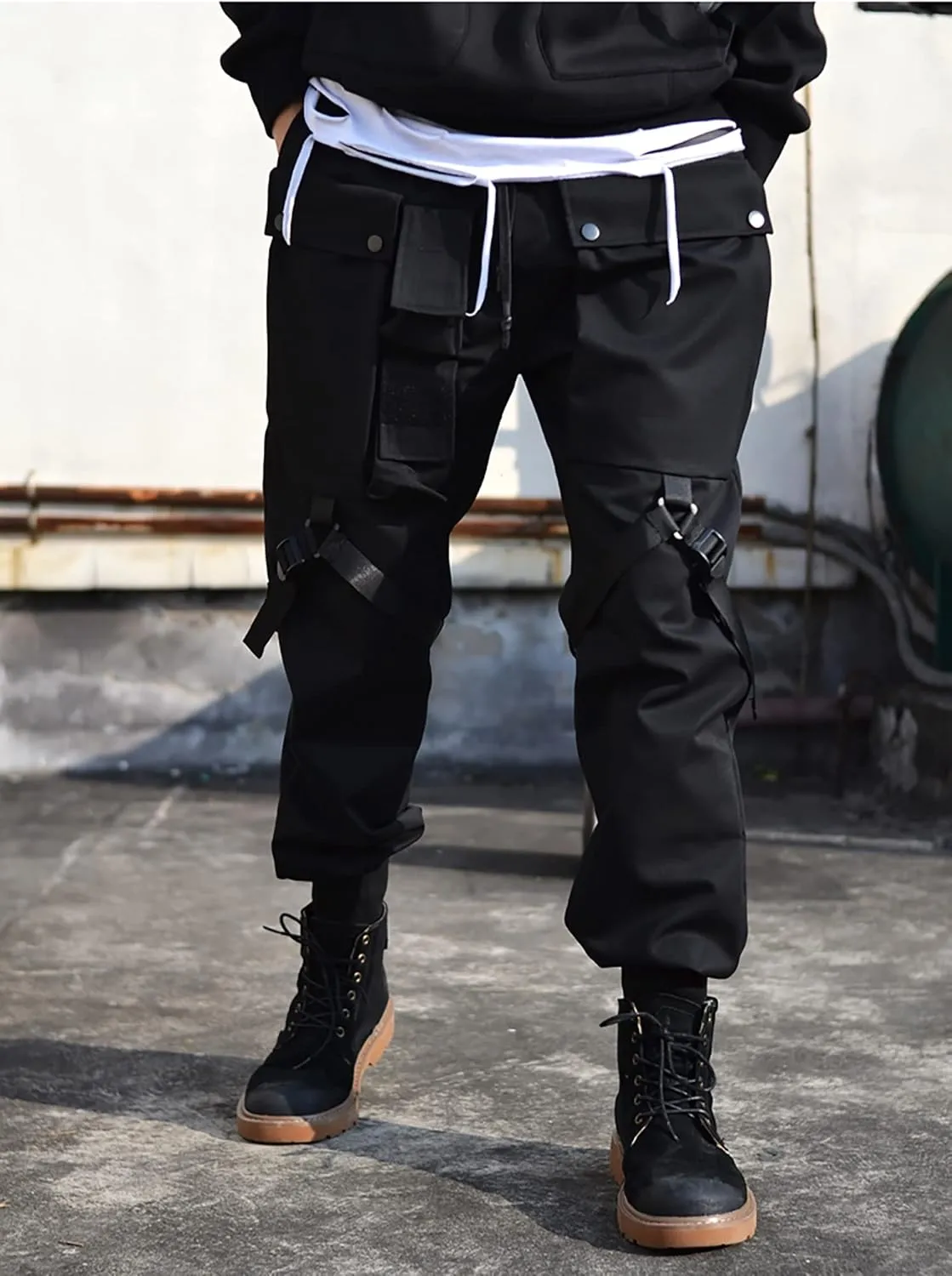 MOKEWEN Men's Jogger Cargo Techwear Streetwear Ankle Casual Harem Pants with Pocket