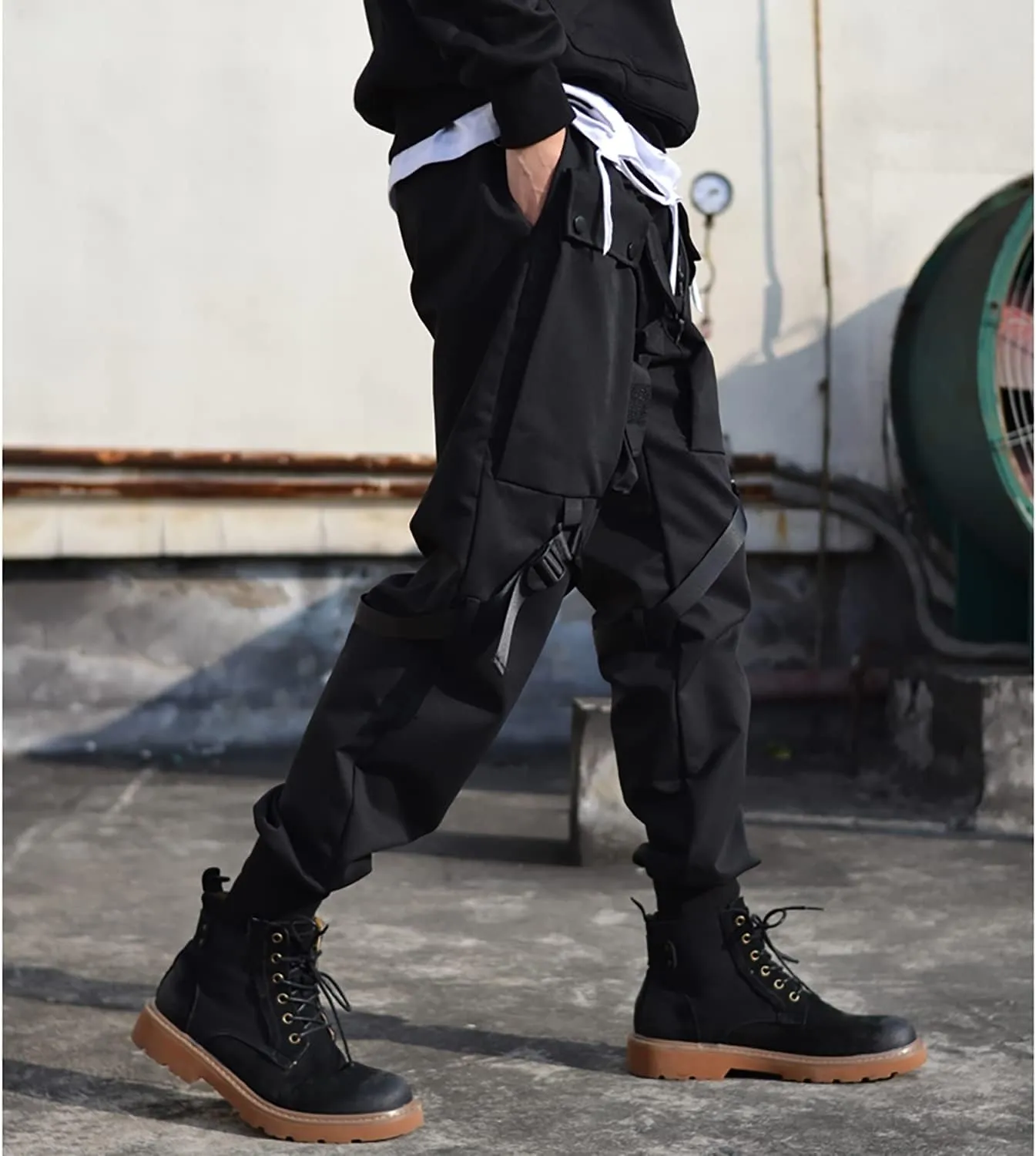 MOKEWEN Men's Jogger Cargo Techwear Streetwear Ankle Casual Harem Pants with Pocket