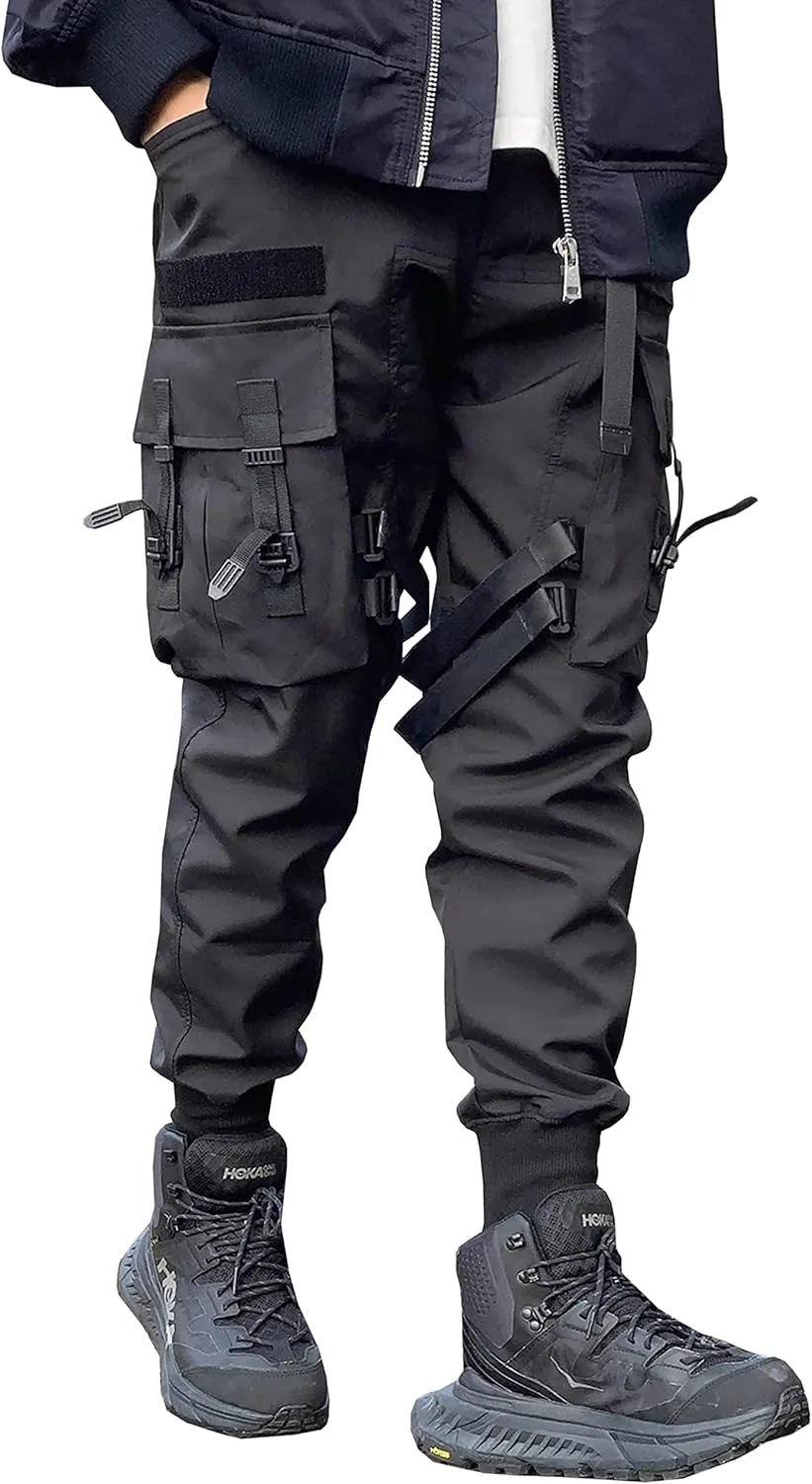 MOKEWEN Men's Jogger Cargo Techwear Streetwear Ankle Casual Harem Pants with Pocket
