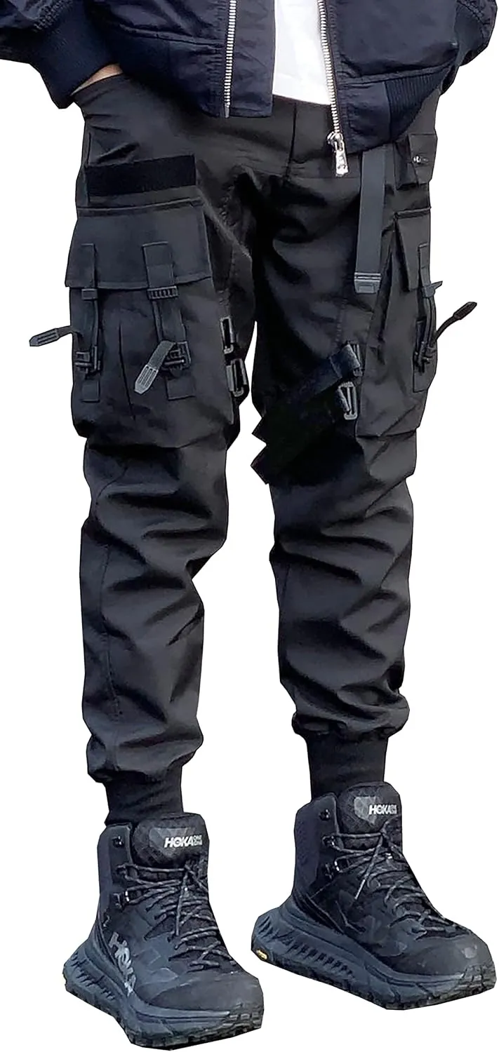 MOKEWEN Men's Jogger Cargo Techwear Streetwear Ankle Casual Harem Pants with Pocket