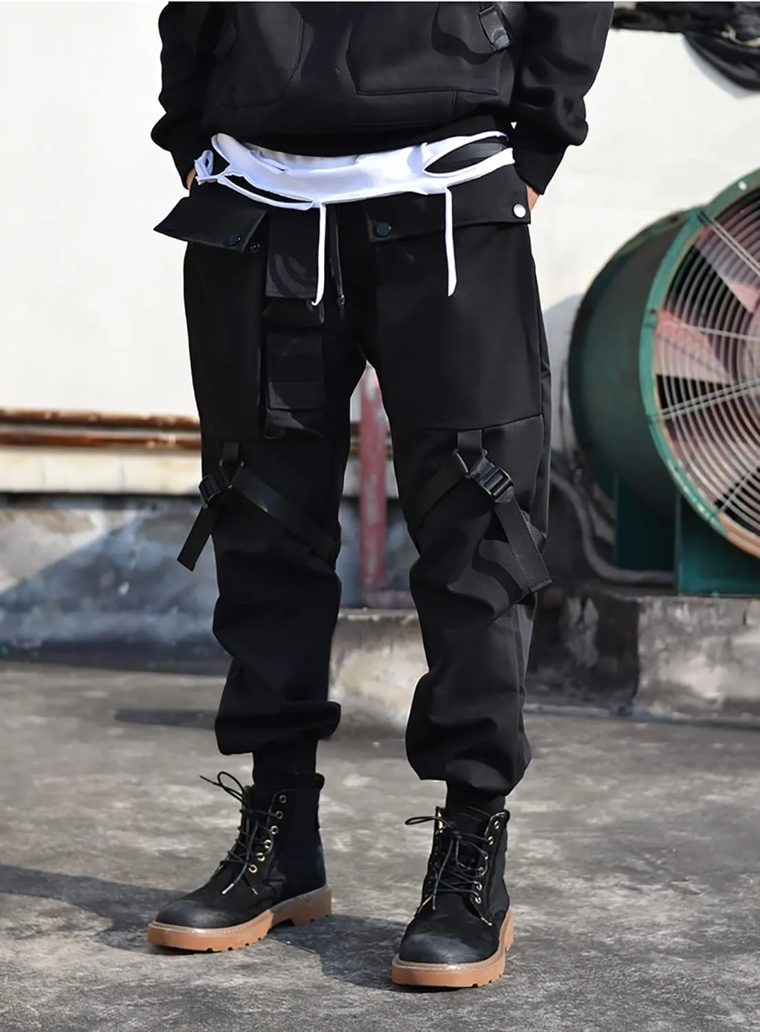 MOKEWEN Men's Jogger Cargo Techwear Streetwear Ankle Casual Harem Pants with Pocket