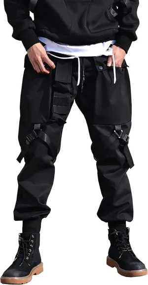 MOKEWEN Men's Jogger Cargo Techwear Streetwear Ankle Casual Harem Pants with Pocket