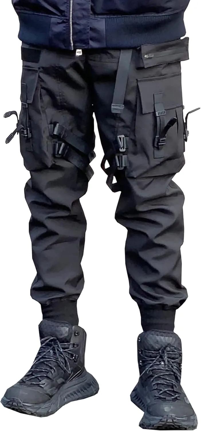 MOKEWEN Men's Jogger Cargo Techwear Streetwear Ankle Casual Harem Pants with Pocket