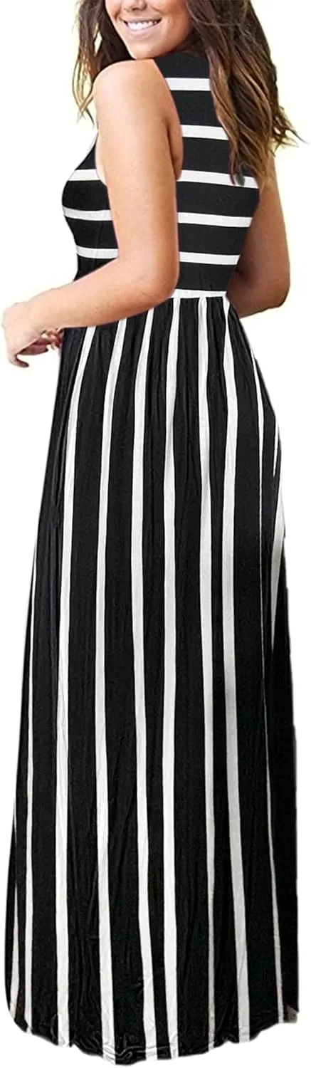 MOLERANI Women's Loose Plain Maxi Dresses Casual Long Dresses with Pockets