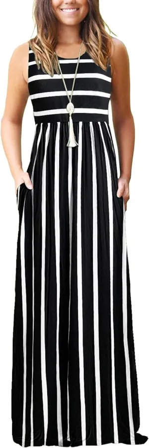 MOLERANI Women's Loose Plain Maxi Dresses Casual Long Dresses with Pockets