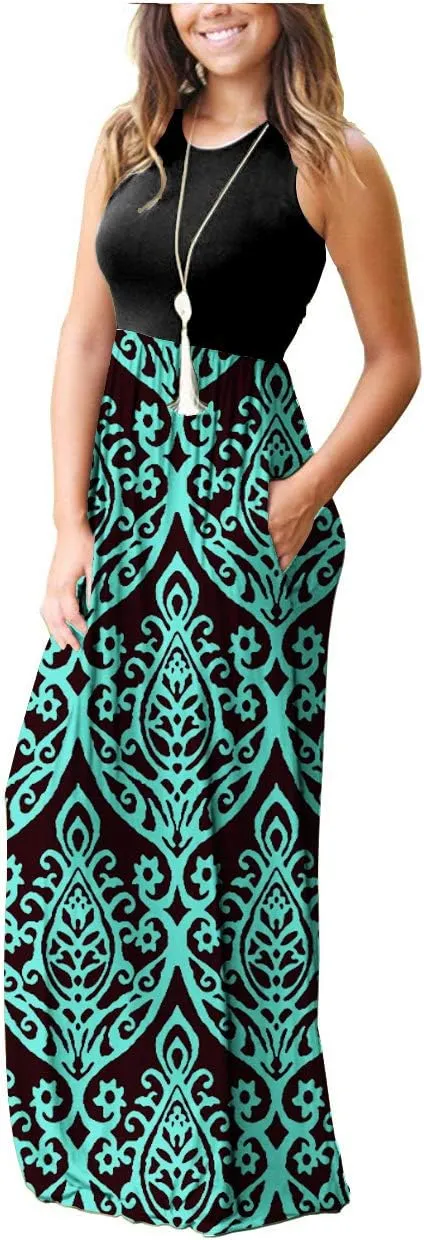 MOLERANI Women's Loose Plain Maxi Dresses Casual Long Dresses with Pockets