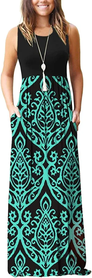 MOLERANI Women's Loose Plain Maxi Dresses Casual Long Dresses with Pockets