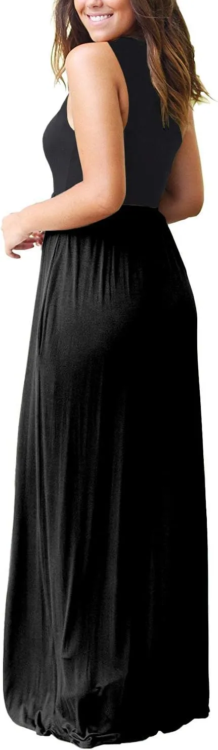 MOLERANI Women's Loose Plain Maxi Dresses Casual Long Dresses with Pockets