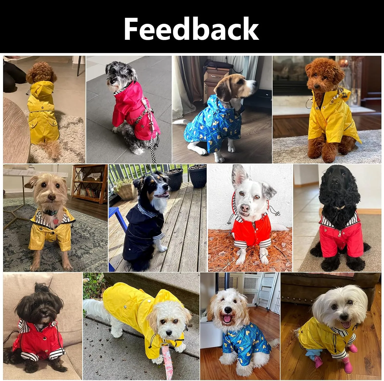 Morezi Dog Zip Up Raincoat with Reflective Buttons, Rain/Water Resistant, Adjustable Drawstring, Removable Hood, Raincoats with Legs 8lbs to 80lbs Available - Dark Blue - XL
