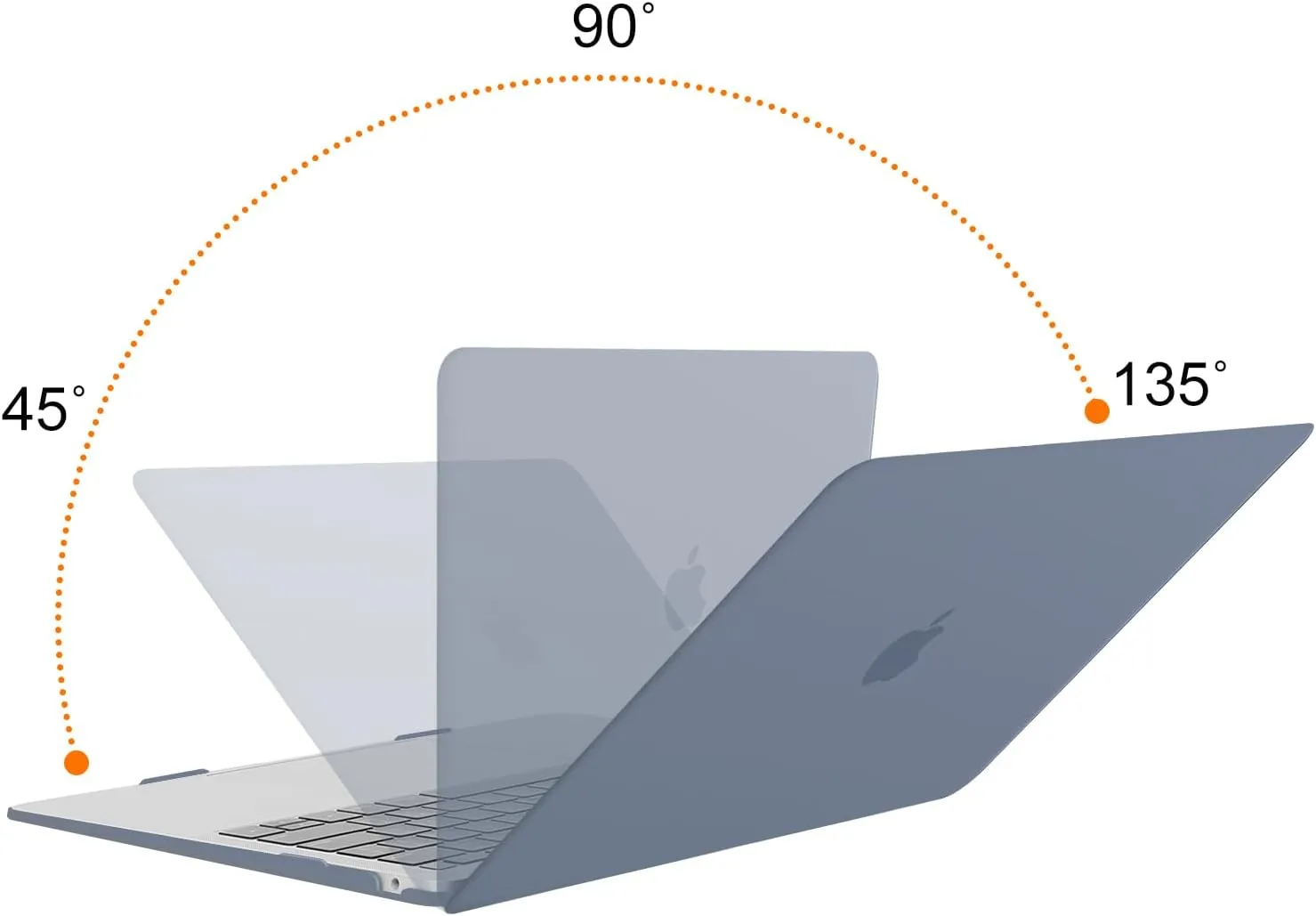 MOSISO Compatible with MacBook Air 13 inch Case 2022, 2021-2018 Release A2337 M1 A2179 A1932, Plastic Hard Shell&Keyboard Cover&Screen Film&Storage Bag for MacBook Air 13.3 inch Case, Haze Blue