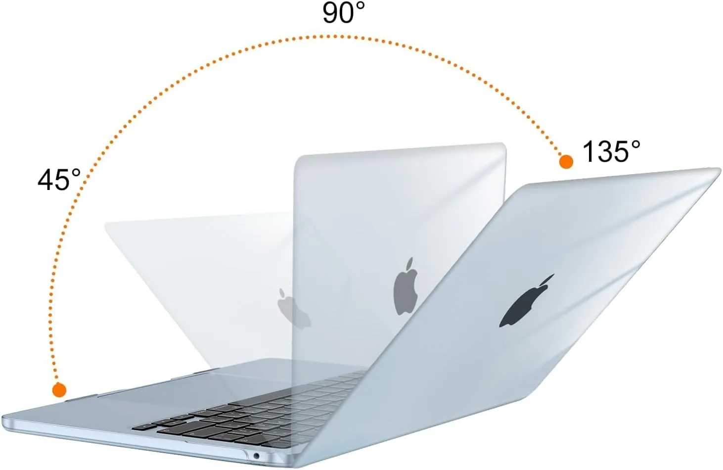 MOSISO Compatible with MacBook Air 13 inch Case 2025 2024 2023 2022 M4 A3240 M3 A3113 M2 A2681, Plastic Hard Shell&Keyboard Cover&Screen Film&Pouch for MacBook Air 13.6 inch Case, Crystal Sky Blue
