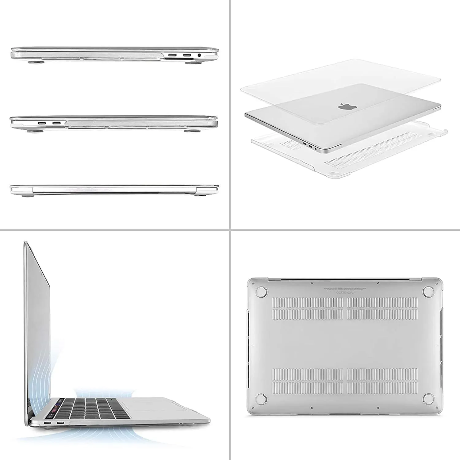 MOSISO Compatible with MacBook Pro 15 inch Case 2019 2018 2017 2016 Release A1990 A1707 with Touch Bar, Plastic Hard Shell Case & Keyboard Cover & Screen Protector & Storage Bag, Crystal Clear