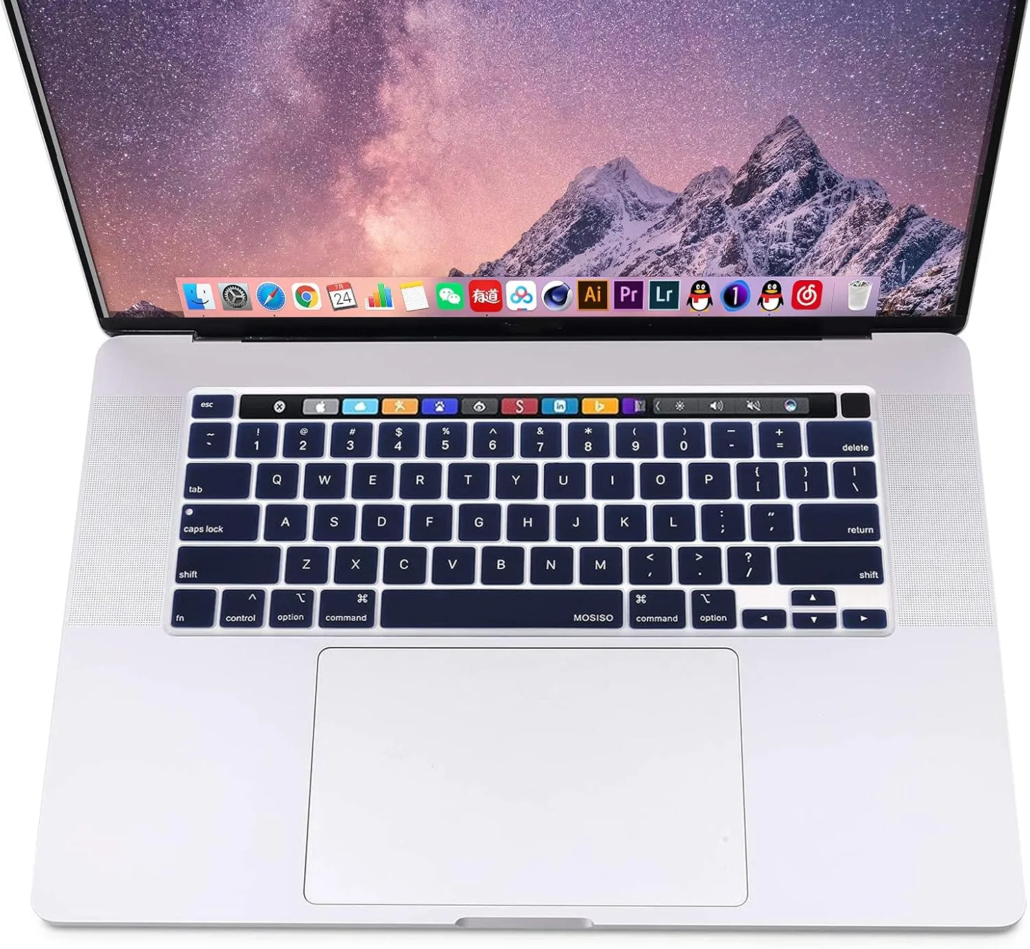 MOSISO Compatible with MacBook Pro 16 inch Case 2020 2019 Release A2141 with Touch Bar Touch ID, Ultra Slim Protective Plastic Hard Shell Case & Keyboard Cover Skin, Navy Blue