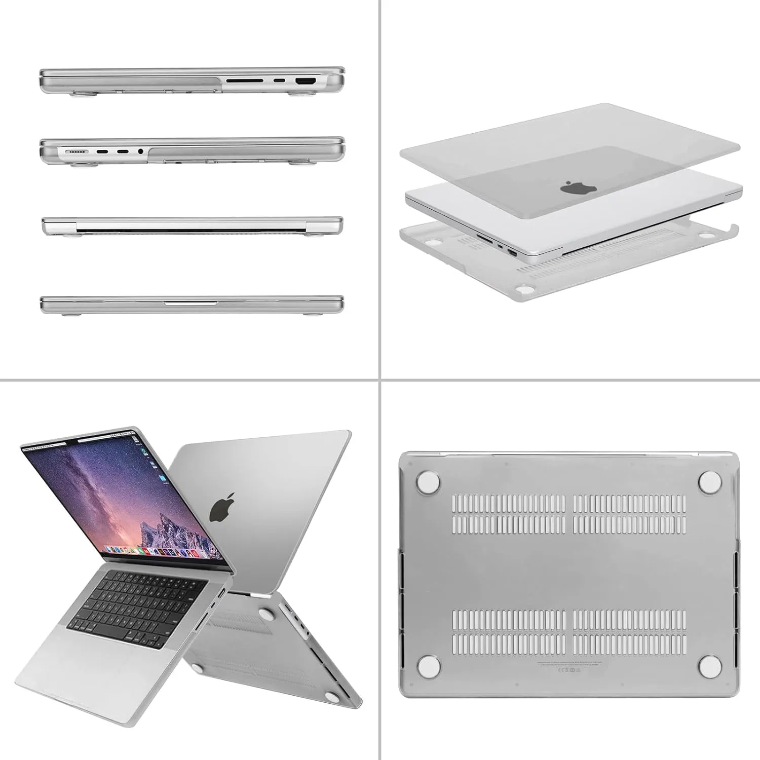 MOSISO Compatible with MacBook Pro 16 inch Case 2025 2024 2023 2022 2021 M4 M3 M2 M1 A3403 A3186 A2991 A2780 A2485 Pro Max, Plastic Hard Shell&Keyboard Cover&Screen Film&Storage Bag, Matte Clear