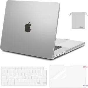 MOSISO Compatible with MacBook Pro 16 inch Case 2025 2024 2023 2022 2021 M4 M3 M2 M1 A3403 A3186 A2991 A2780 A2485 Pro Max, Plastic Hard Shell&Keyboard Cover&Screen Film&Storage Bag, Matte Clear