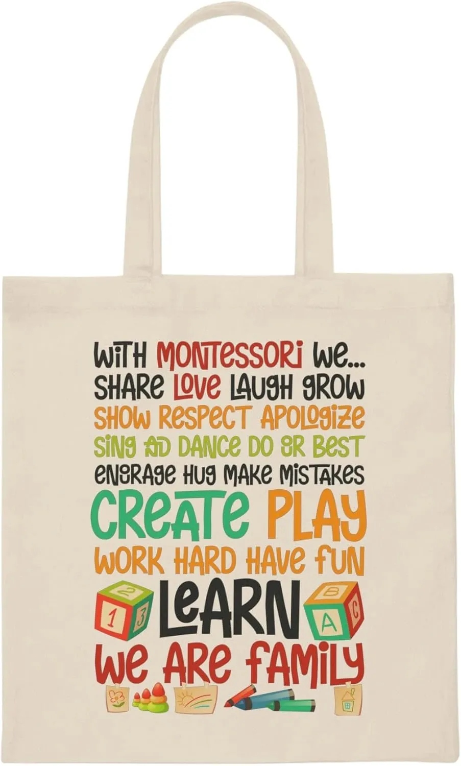 Motivational Daycare Teachers Appreciation Statements Line Inspirational Kindergarten Advisers Uplifting Pun Canvas Tote Bag