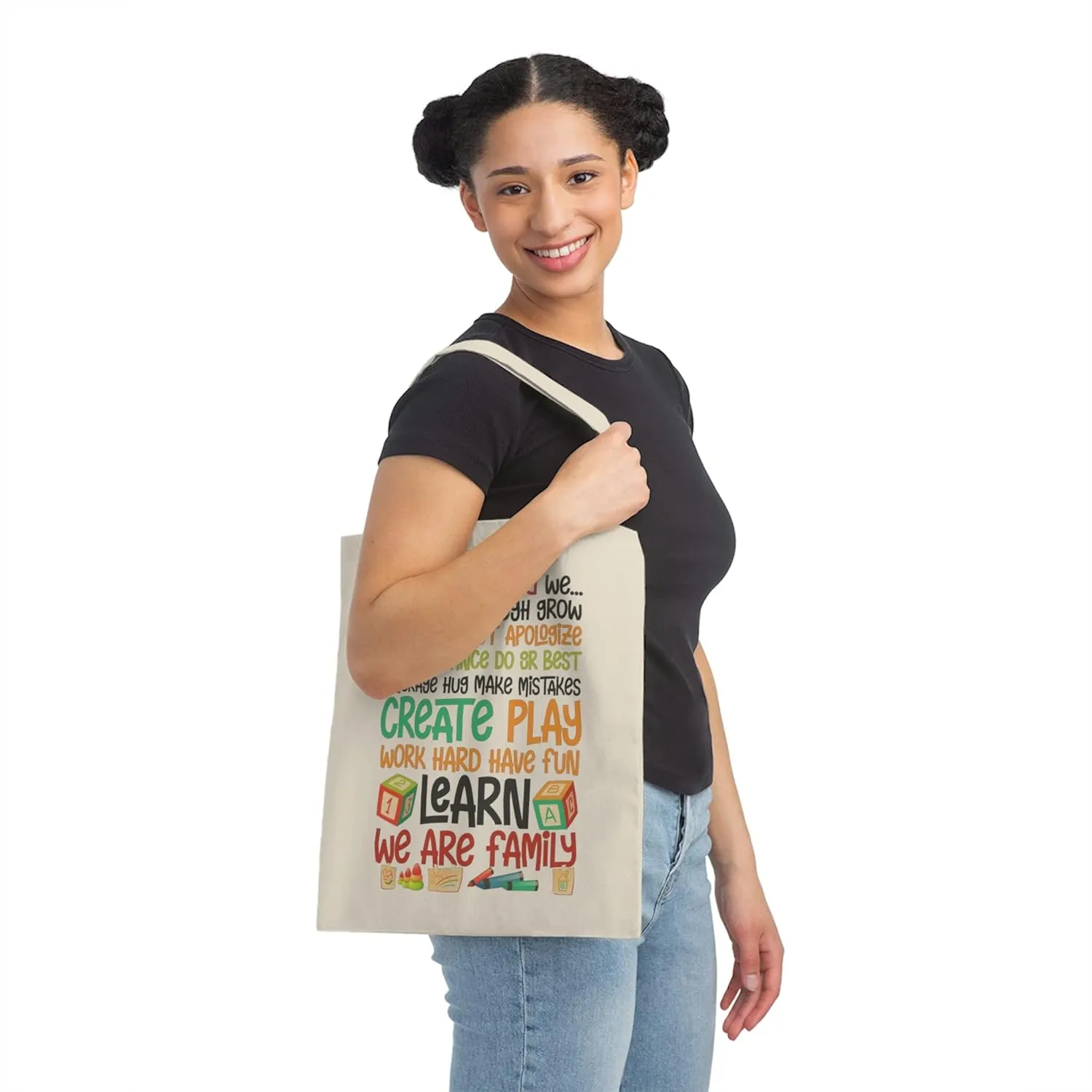 Motivational Daycare Teachers Appreciation Statements Line Inspirational Kindergarten Advisers Uplifting Pun Canvas Tote Bag
