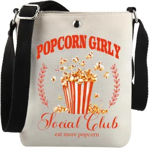Movie Night Gift Popcorn Girly Social Club Crossbody Bag Popcorn Lover Gift