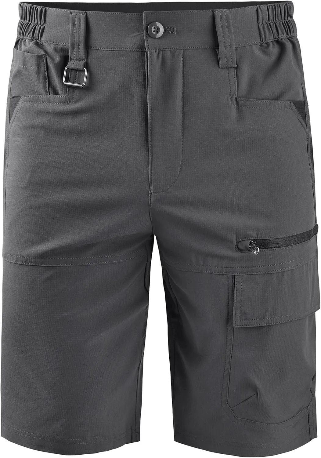 Mr.Stream Men's Summer Quick Drying Fishing Zipper Pocket Elastic Waist Golf Cargo Shorts