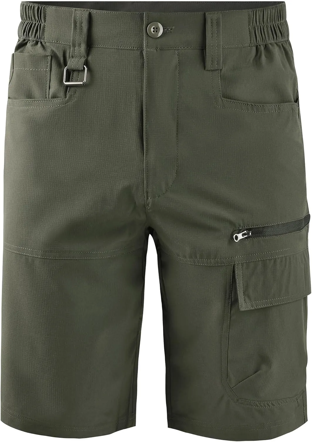 Mr.Stream Men's Summer Quick Drying Fishing Zipper Pocket Elastic Waist Golf Cargo Shorts