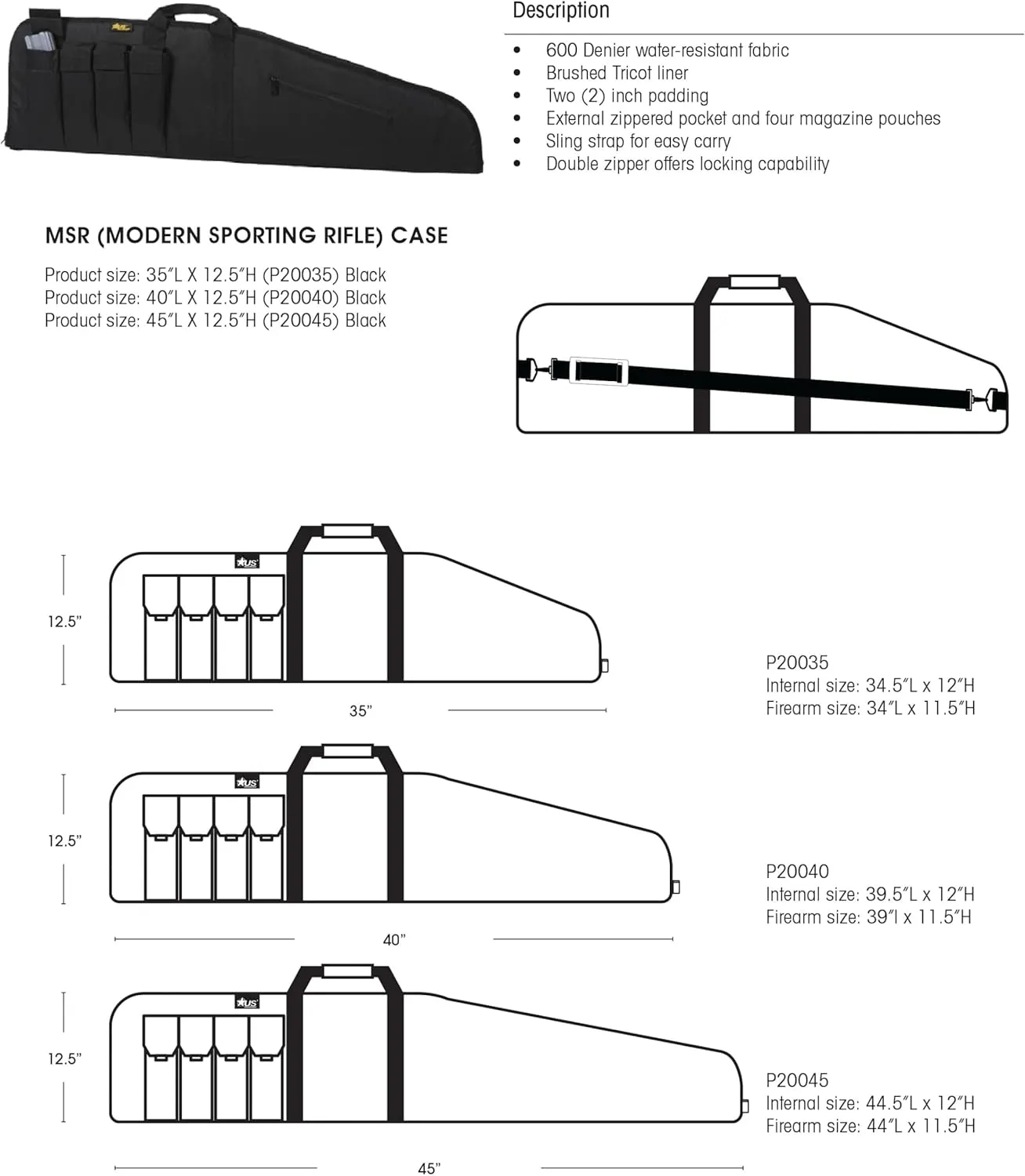 MSR Case - Heavy-Duty Water-Resistant Fabric - Locking Double Zippers - Easy Transport And Carry