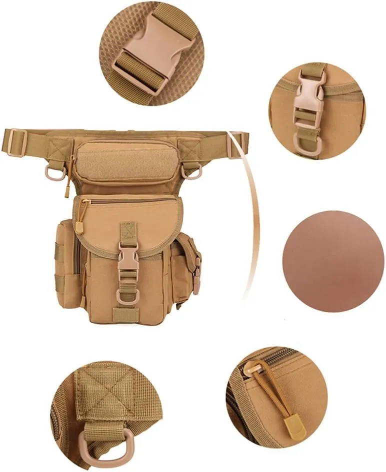 Multi-Purpose Tactical Drop Leg Bag Tool Fanny Thigh Pack Leg Rig Military Motorcycle Camera Versipack Utility Pouch, Black/Coyote Tan/Army Green/Camouflage 7 Colors Available