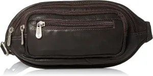 Multi-Zip Oval Waist Bag, Chocolate, One Size