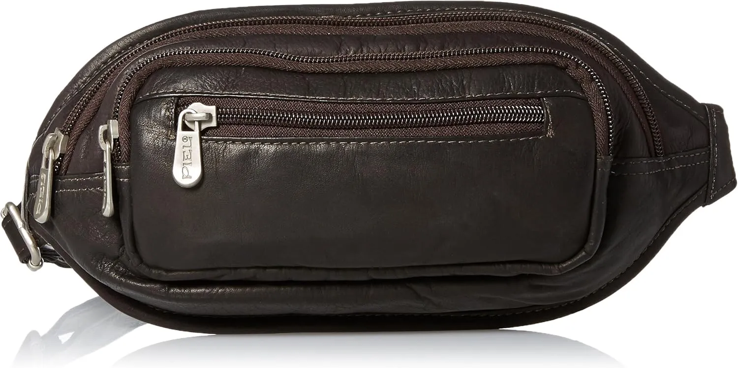 Multi-Zip Oval Waist Bag, Chocolate, One Size