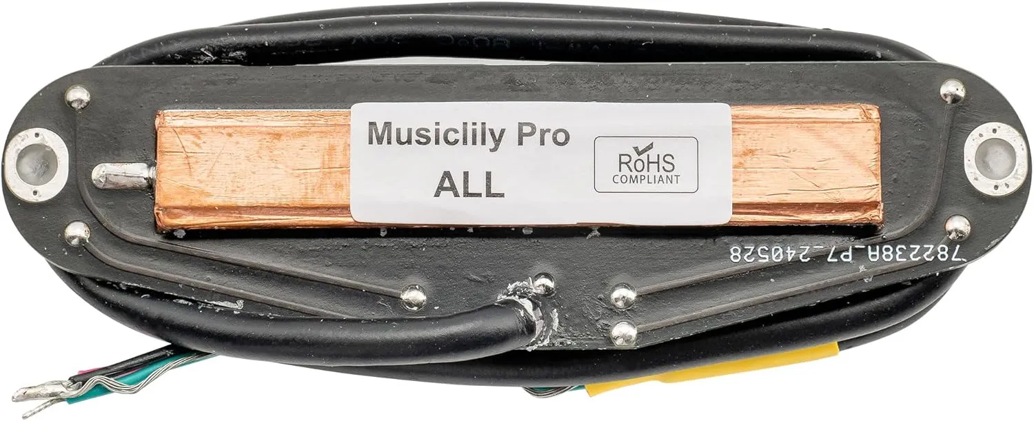 Musiclily Pro ST-DPHC Ceramic Dual Single Coil Sized Humbucker Pickup 13.2K Super Distortion for Strat Style Electric Guitar, White Body Chrome Rail