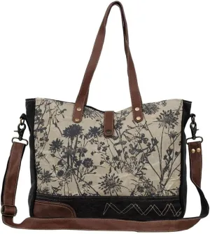Myra Bag Mystique Messenger Bag Upcycled Canvas & Leather S-2573