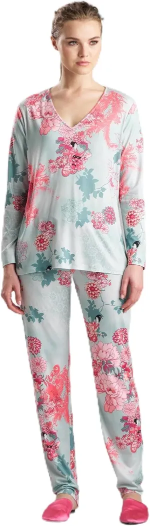 N Natori Womens Majestic Garden Pj Set Length 27" Inseam 31"