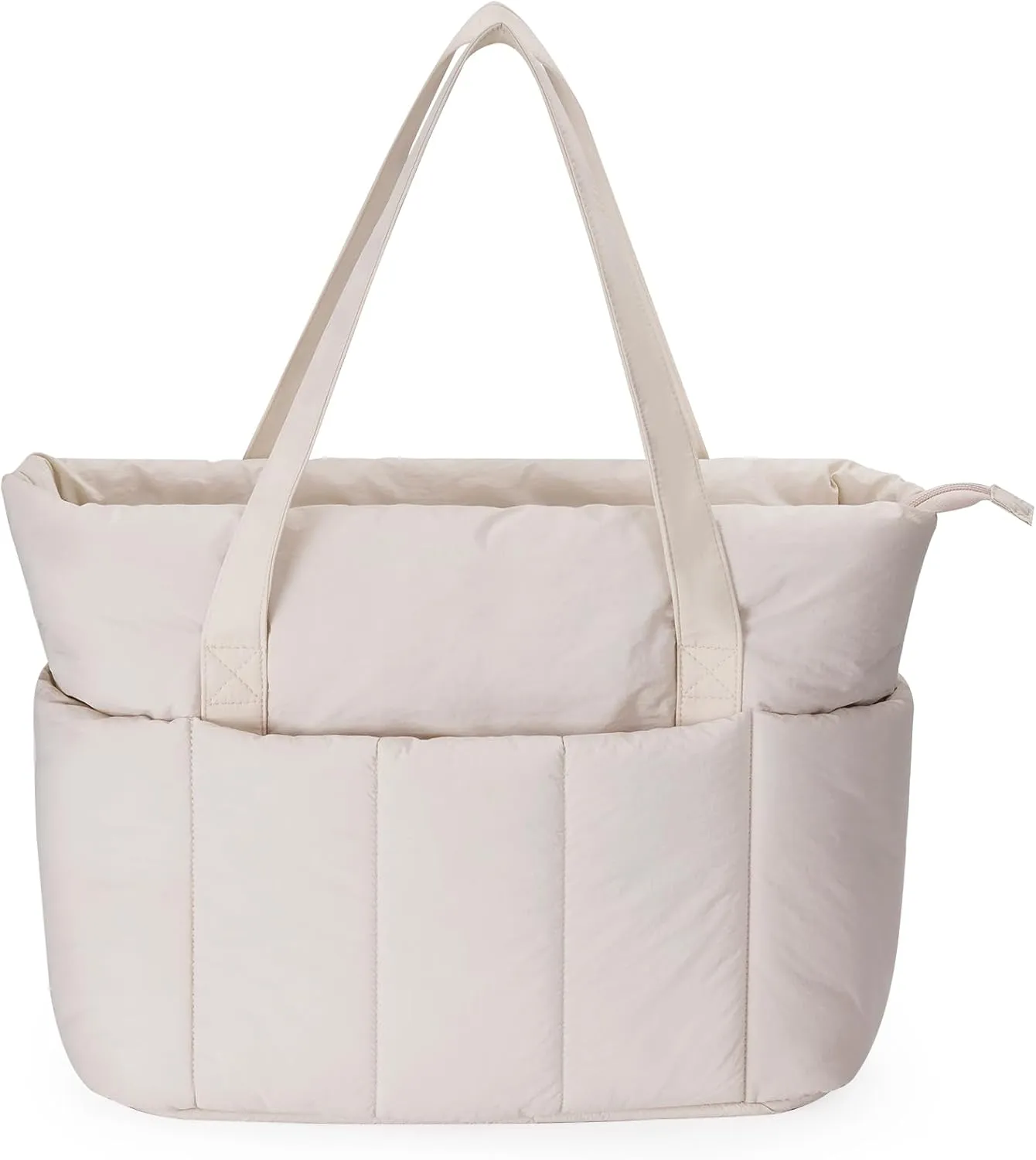 Narwey Puffer Travel Tote Bag for Women Work with Laptop Compartment, Quilted Puffy Tote Bags for Carry on, College, Nurse