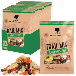 Natural Cravings Trail Mix Snack Packs - Individual 3.5 oz Bags - Rainforest Dried Fruit Mix & Assorted Nuts Mix with Dry Pineapple, Banana Chips, Papaya, Raisins, Coconut - Trail Mix Individual Packs
