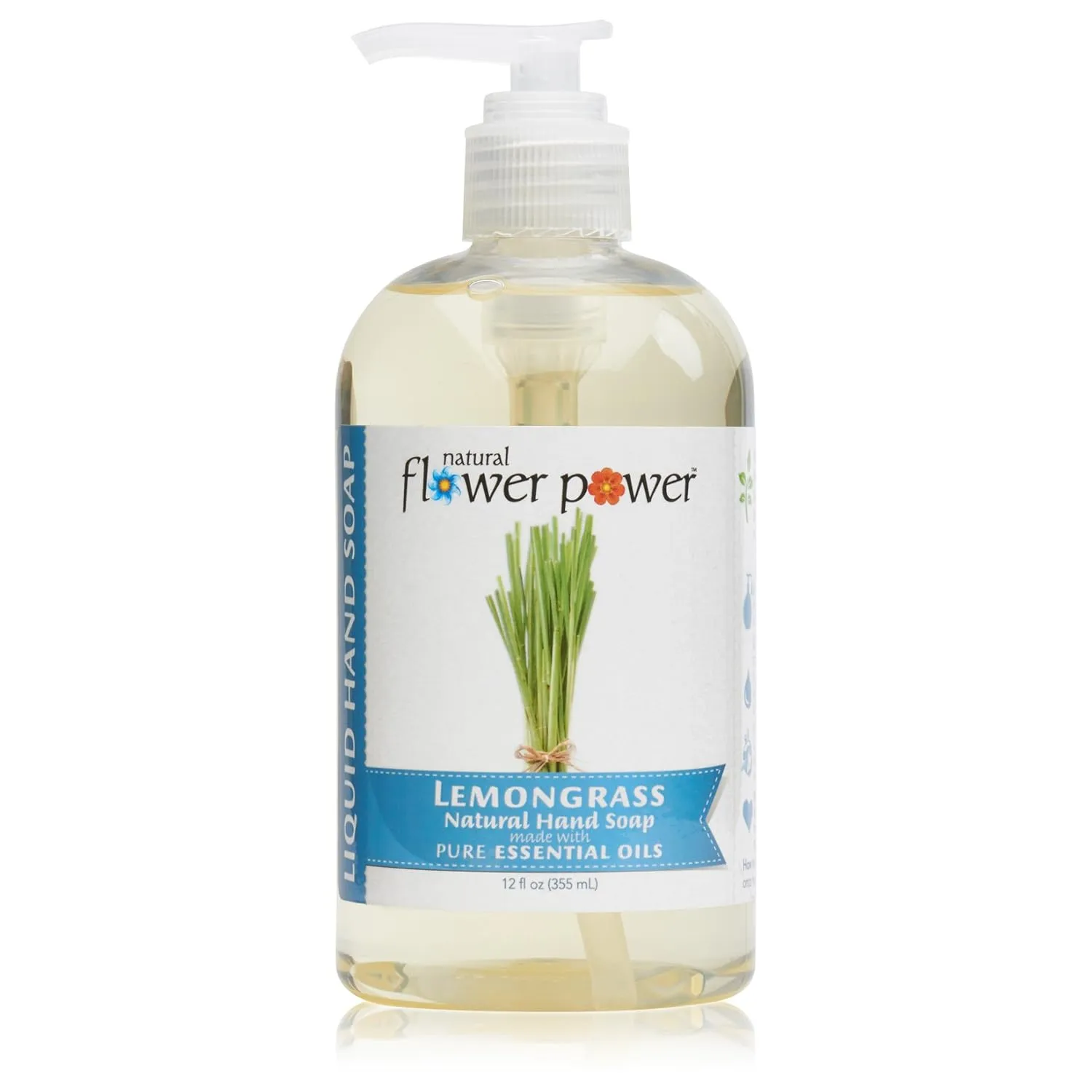 Natural Liquid Hand Soap, Lemongrass, pH Balanced, Scented with Pure Essential Oils, Soft and Moisturizing, Sulfate Free - 12 Ounce (Pack of 3)