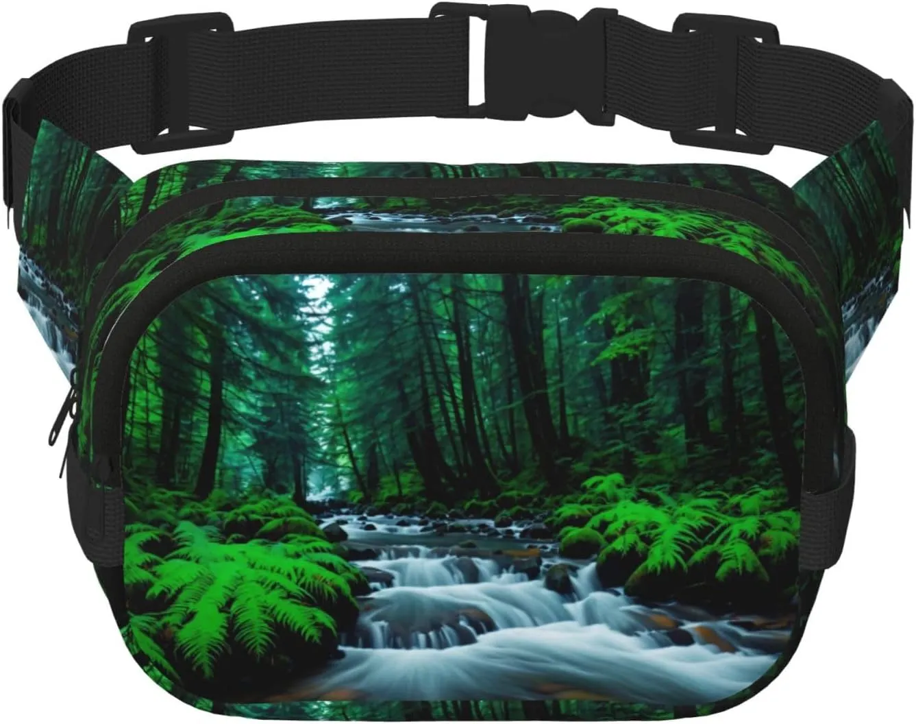 Nature Landscape Stream Travel Waist Bag Suitable For Running, Cycling And Outdoor Adventures, Store Mobile Phones And Credit Cards