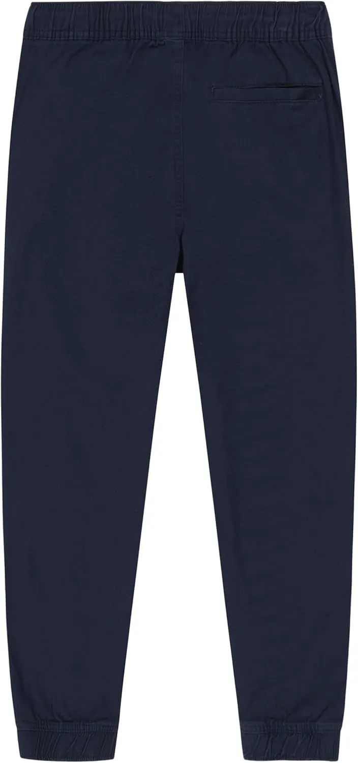 Nautica Boys' School Uniform Jogger Pants, Elastic Waistband with Drawstring Closure, Stretch Twill Fabric