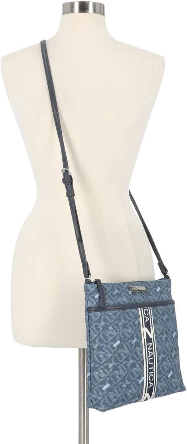 Nautica Lakeside Signature Jaquard North South Crossbody Bag
