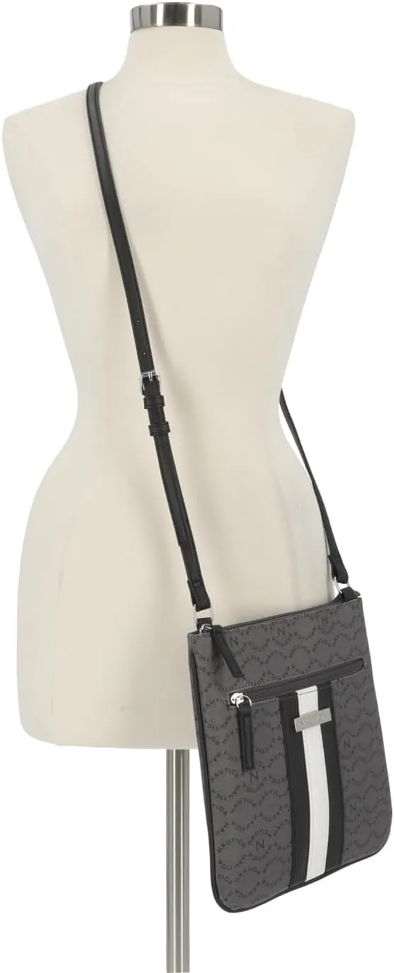 Nautica Lakeside Signature Jaquard North South Crossbody Bag