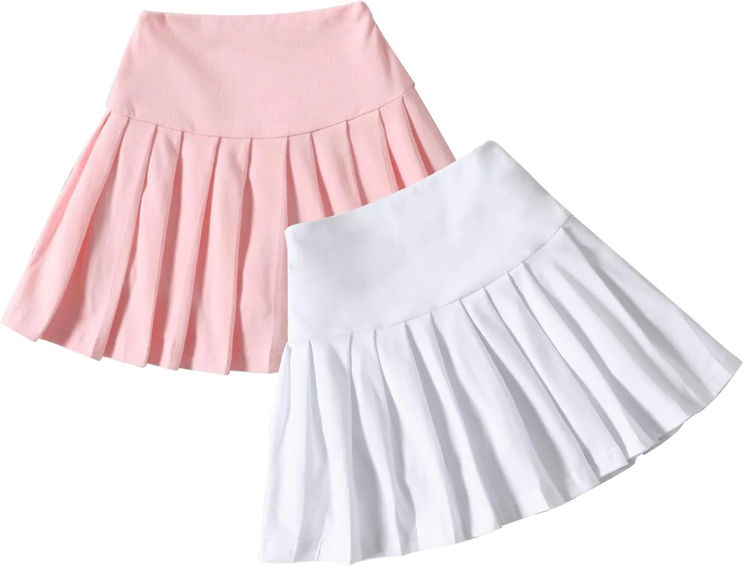 Neutocd Toddler Baby Girls Skirts Skorts Elastic High Waist Plain Pleated Skirts for Girls Running Sports Tennis Skater Skirt
