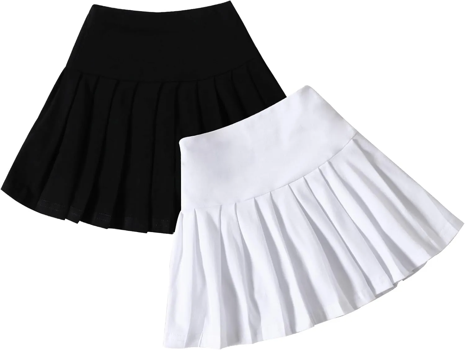 Neutocd Toddler Baby Girls Skirts Skorts Elastic High Waist Plain Pleated Skirts for Girls Running Sports Tennis Skater Skirt