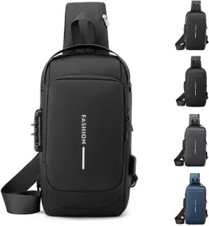 New Carbon Fiber Streamline Anti-Theft Sling Bag, Sports Crossbody Anti-Theft Shoulder Bag, Waterproof Shoulder Bag