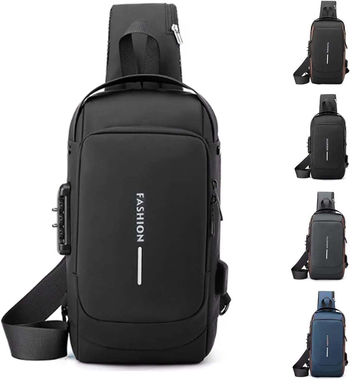 New Carbon Fiber Streamline Anti-Theft Sling Bag, Sports Crossbody Anti-Theft Shoulder Bag, Waterproof Shoulder Bag