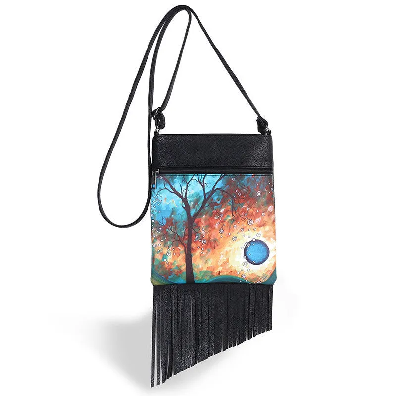 New Tassel Printing Shoulder Bags Women Handbag Women Messenger Bags Leather Handbags Europe Style Leather Ladies Messenger Bag