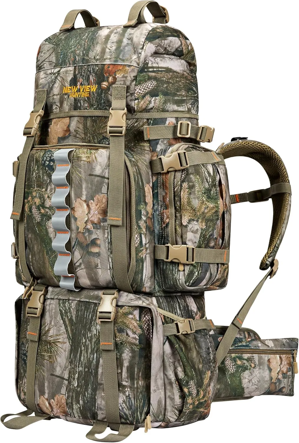 NEW VIEW Hunting Backpack for Men 80L, Camo Bag for Deer, Elk, Waterproof Daypack with Rain Cover & Frame