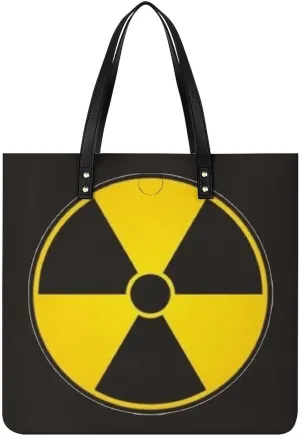 Nuclear Radiation Warning Sign Novelty Tote Bags for Women Funny Handbags Top Handle Purses Crossbody Shoulder Bag Fashion