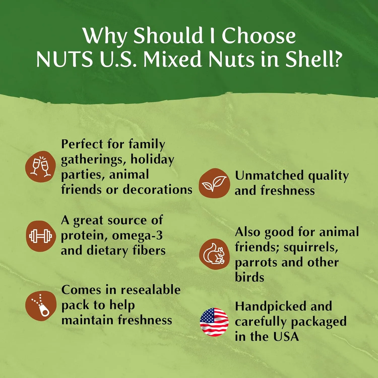 NUTS U.S. – Mixed Nuts In Shell (Almonds, Walnuts, Hazelnuts, Pecans) | No Added Colors and No Artificial Flavors | Fresh Buttery Taste and Raw |Packed In Resealable Bags!!! (6 LBS)